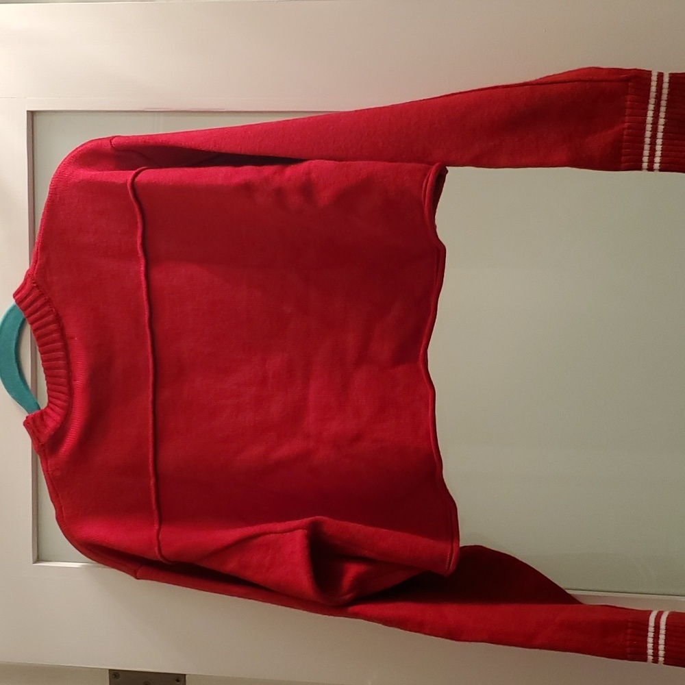 COPY - CHUNKY  OVERSIZED CROPPED SWEATER #87 RED SMALL - Picture 15 of 15